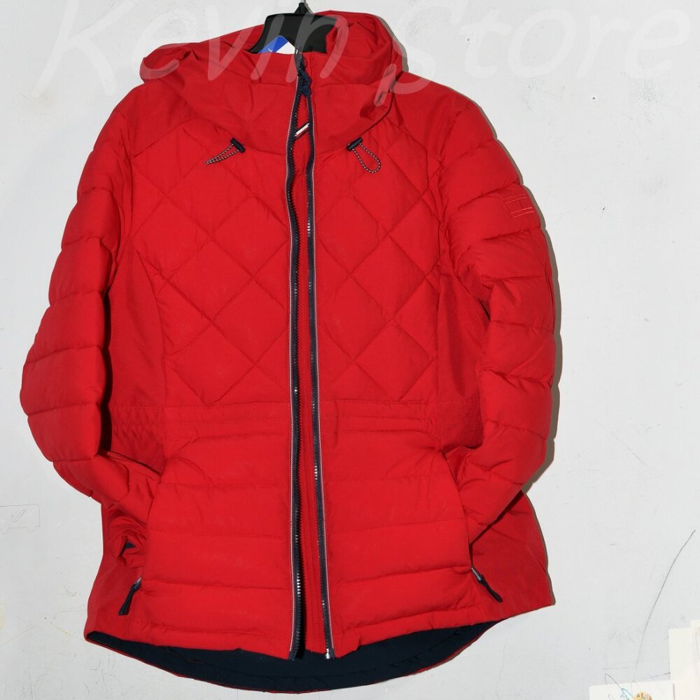 Red (Crimson) - Tommy Hilfiger Ladies' Quilted Jacket - Picture 7 of 11